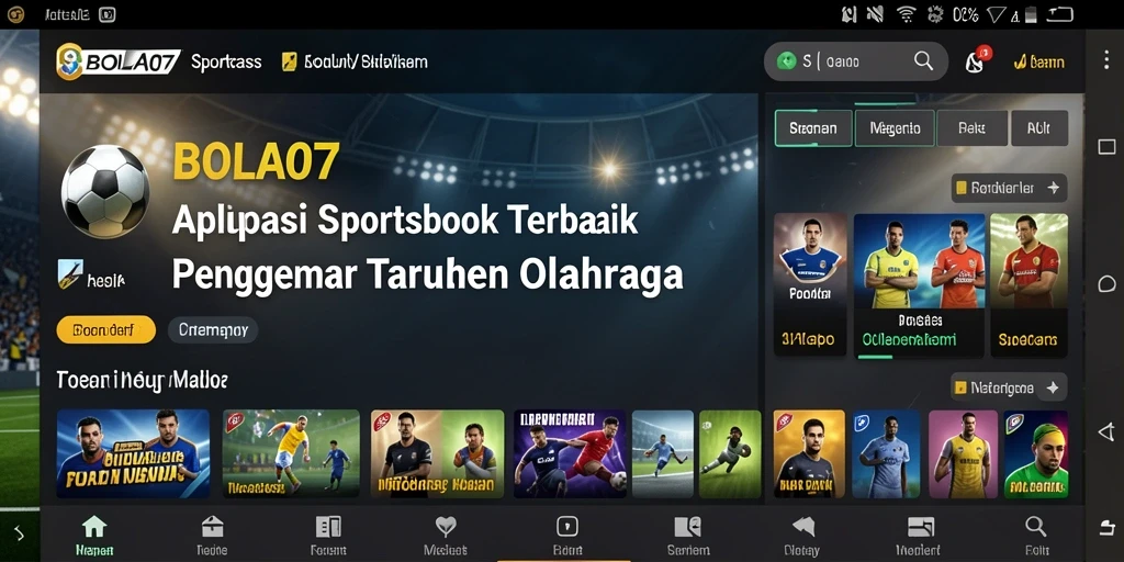 Screenshot BOLA07 menampilkan antarmuka taruhan olahraga yang menarik.