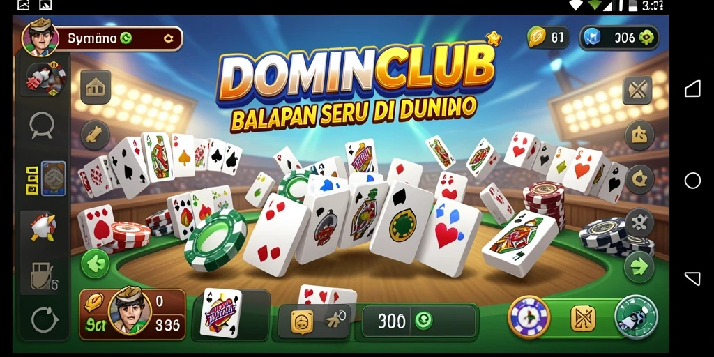 Screenshot gameplay balapan DOMINOCLUB yang seru dan mendebarkan.