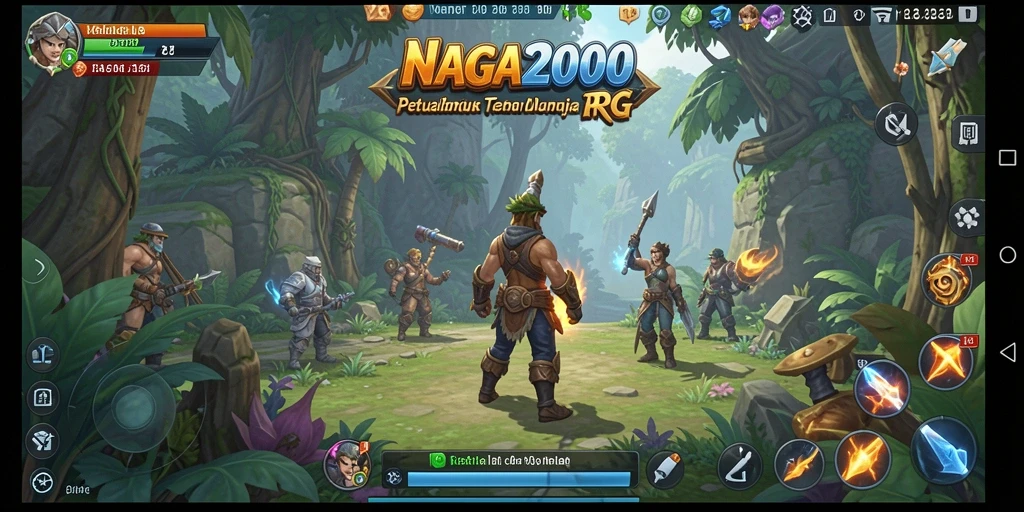 Tampilan gameplay NAGA2000 menunjukkan karakter dalam pertempuran epik.
