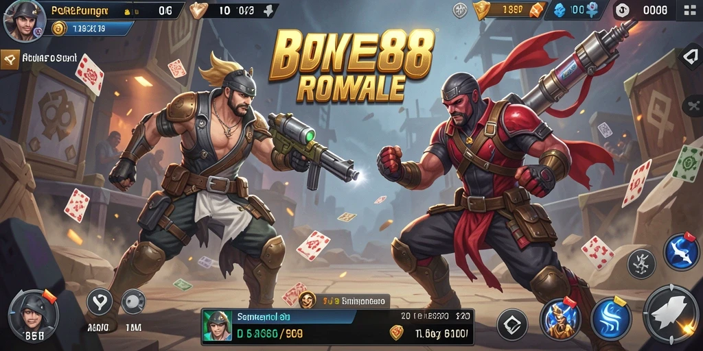 Tampilan gameplay seru POKER88 dalam pertempuran Battle Royale.