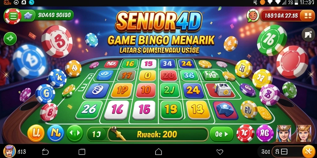 Tampilan menarik dari gameplay Bingo di SENIOR4D.
